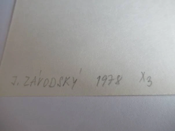 Signované exlibris Helena Benešová, 20 × 14 cm – J. Závodský (1978)