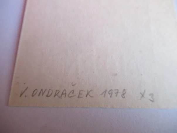 Signované exlibris L. Beneš, 16 × 6,5 cm – Vít Ondráček (1978)