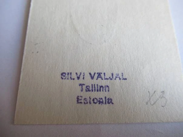 Signované exlibris Leida Soom, 14,5 × 5 cm – Silvi Väljal (Estonsko)