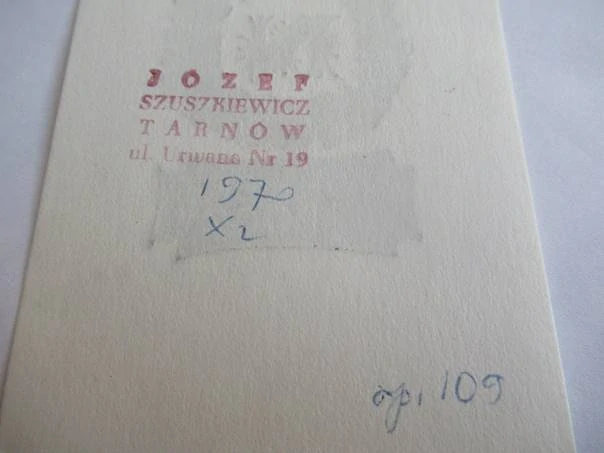 Exlibris – pro Norberta Lippóczyho – Józef Szuszkiewicz – (1970), X2 (dřevoryt), motiv s vinným věncem – 10 x 7 cm
