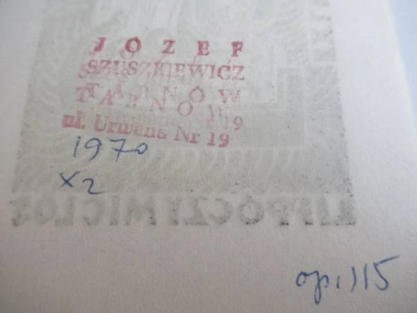 Exlibris – pro Miklóse Lippóczyho – Józef Szuszkiewicz – (1970), X2 (dřevoryt), motiv se svatým Mikulášem na lodi – 8,5 x 7 cm