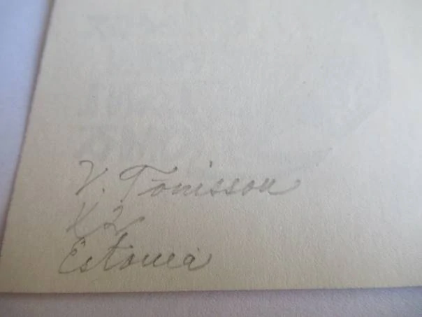 Exlibris – pro Meeta Lapa – Voldemar Tönisson – (1933), X2 (dřevoryt) se signaturou, expresionistický motiv s mnichem a aktem ženy – 11 x 7,5 cm