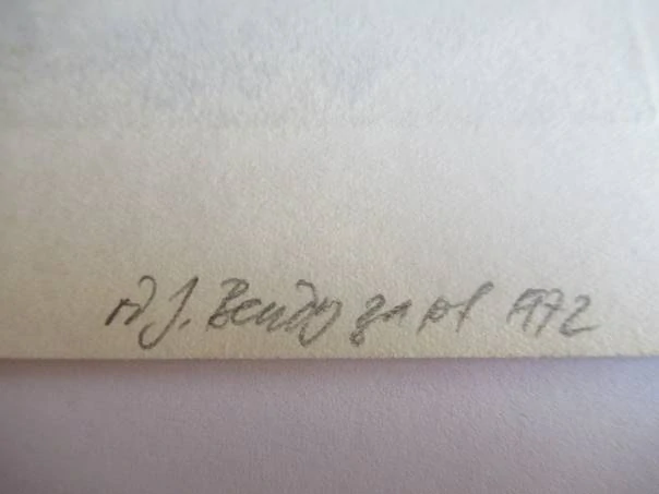 Exlibris – Hana Dvořáčková – J. Benda (1972) – Motiv: Krajina s vršíčkem, stromem, vázou s růžemi a otevřenou knihou, originální hlubotisk / lepty (15 x 10,5 cm)