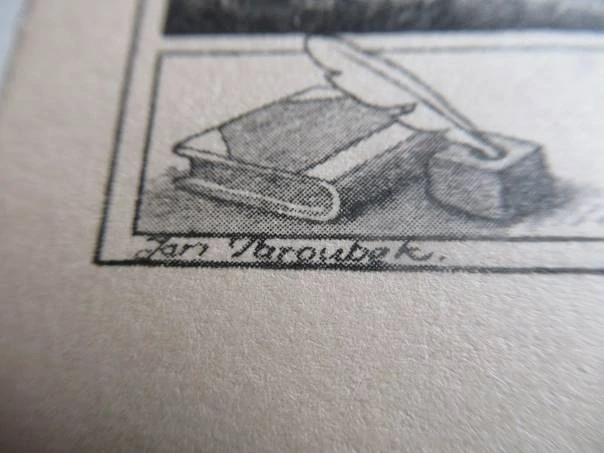 Exlibris Vlasta Marešová, Jan Paroubek, 1931 – původní zinkografie, grafický list 20,5x14 cm, exlibris 11x8,5 cm