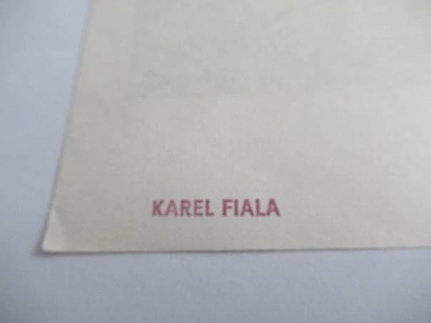 In memoriam Petr Bezruč – Karel Fiala, 1983 – originální autorský linoryt X3, motiv krokodýla s erbem, 20x10 cm