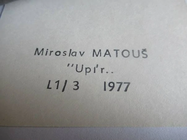 Exlibris – J. Hlaváček – Miroslav Matouš – Upír – 12×9,5 cm – tříbarevný linořez (L1/3)
