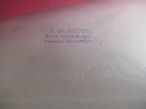 Originální exlibris Linz 80 – Karl-Heinz Anger: Ptáci nad knihou, signovaný linoryt (X3) – 11×9,5 cm (1980)