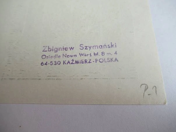 Exlibris – Zbigniew Szymański – Zygmunt Lipa – motiv: Iniciála (písmeno) S s florálním dekorem – 13,5×9 cm – litografický tisk z plochy (P1)