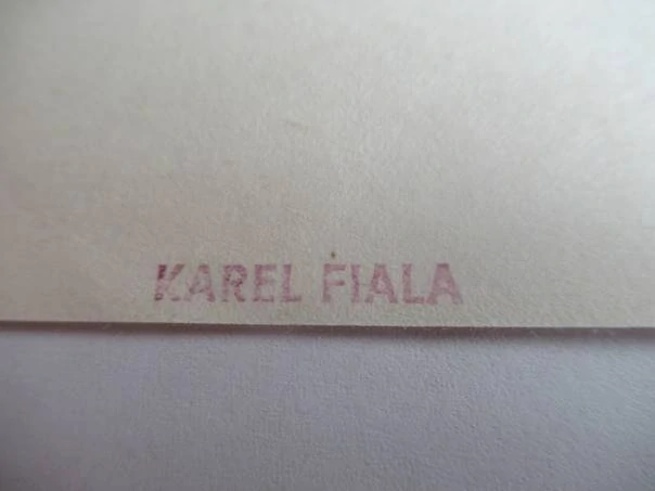 Exlibris – M. Bravenec – Karel Fiala – motiv: Ležící ženský akt zezadu – 14,5×10,5 cm – linoryt (X3)