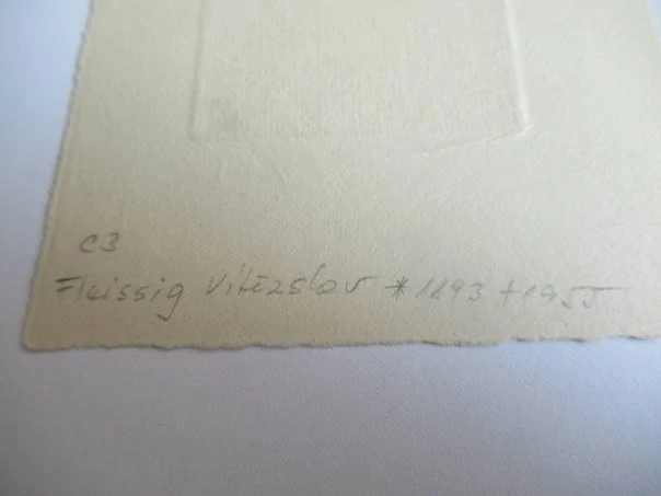 Exlibris – Ing. F. M. Klicman – Vítězslav Fleissig – motiv: Technické rýsovací pomůcky (kružítko, příložník, svitek s monogramem) – 13×9 cm – lept (C3) – 1929