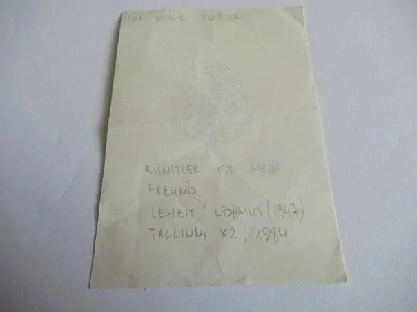Exlibris – Kristiina Vahar – Lembit Lõhmus – motiv: Kruhová florální kompozice s lučním kvítím a travinami – rozměry 10×7 cm – dřevoryt (X2) – rok 1984