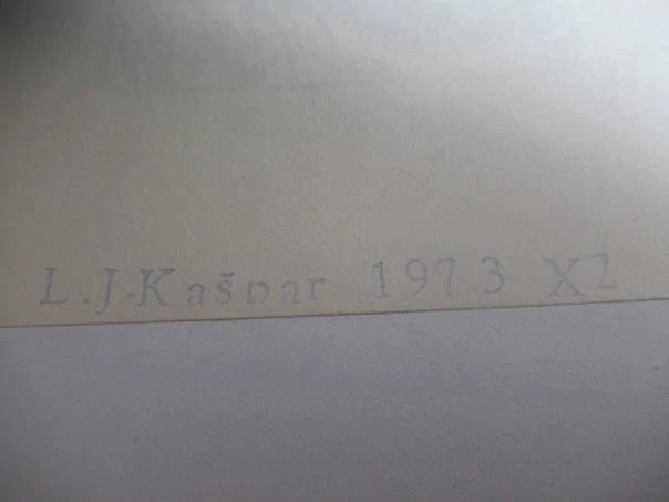 Exlibris – Jaroslav Lohynský – L. J. Kašpar – motiv: Akt ženy s antikou (sloup a váza) – rozměry 12,5×9 cm – dřevoryt (X2) – rok 1973