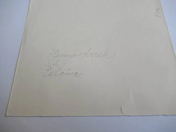Exlibris – Lembit ja Ene Mägi – Henno Arrak – Čtenáři u kamenného krbu s kotlem – dřevoryt (X2), 14×10 cm