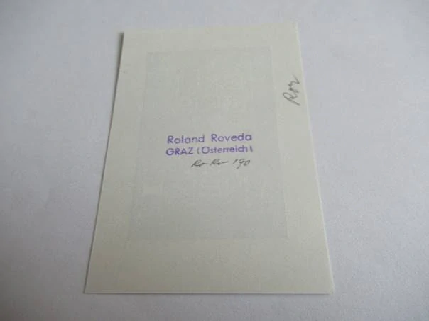 Exlibris – Erich Schöner – Roland Roveda – Graz (Rakousko), 1970 – původní linoryt (X3) – 7×5 cm