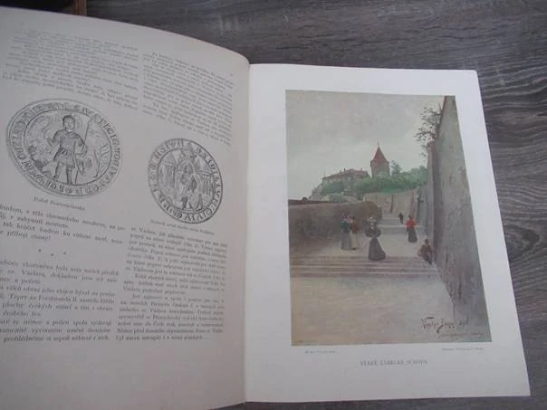 Kniha Praha ve své slávě i utrpení – historicko-místopisná monografie a pragensie, vhodné pro sběratele starých tisků, dějin hlavního města a milovníky pražské architektury, autor Jan Dolenský (1903), nakladatel B. Kočí v Praze, původní pevná celoplátěná