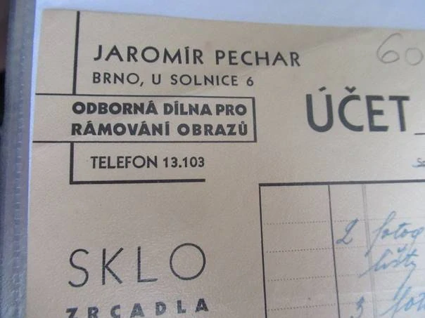 Brno - Jaromír Pechar - Pdborná dílna pro rámování obrazů - 1934