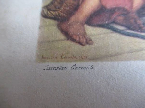 Původní sběratelská novoročenka p. f. 1929 Dr. Jaroslav Preiss – luxusní dvojlist s reprodukcemi děl Antonína Chittussiho a Jaroslava Čermáka (22,5 × 15 cm)