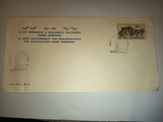 DOMAŽLICE 12.9.1981 - 20 LET PŘÁTELSTVÍ FILATELISTŮ 1961-1981