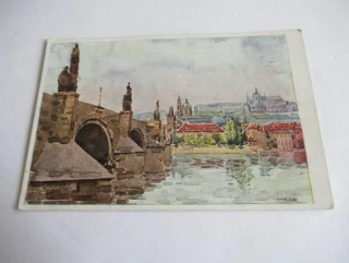 V. Souček: Karlův most a král. hrad - Praha