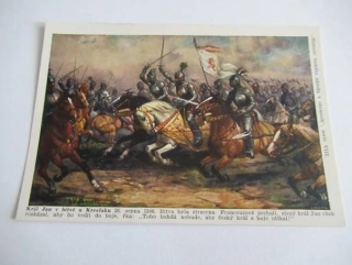 Král Jan v bitvě u Kresčaku r. 1346