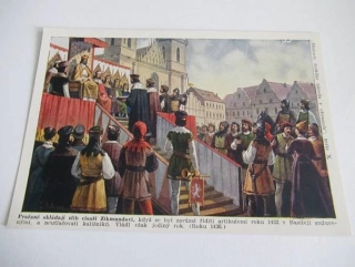 Pražané skládají slib císaři Zikmundovi r. 1436