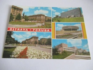 Ostrava - Poruba - Alšovo náměstí, Budovy VŠB, Leninova třída, nemocnice