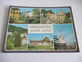 Krkonoše - Janské lázně - Lázeňský dům, kavárna Bellevue, Hotel Praha..