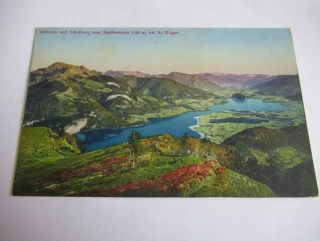 Abersee und Schafberg vom Zwölferhorn - Rakousko