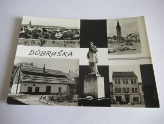 Dobruška - rodný domek F. L. Věka, pomník F. L. Věka, hotel Na náměstí, náměstí F. L. Věka