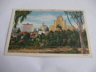 San Diego - Skyline showing El Cortez Hotel and Spreckels building - USA