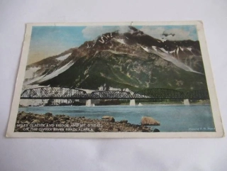 Alaska - Miles Glacier and bridge and Mt. O'neal on the Copper River Road - USA