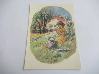 O. Čemus - Holčička s kuřátky