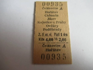 Čelákovice A - Hořátev - Chlumín - Jíkev - Kojetice u Prahy - Ovčáry - Poděbrady