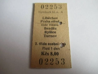 Nymburk hl. n. A - Liběchov - Praha střed - směr Vlkava: Bezděz - Byšice - Turnov