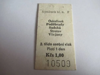 Nymburk hl. n. F - Oskořínek - Poděbrady - Sadská - Stratov - Všejany