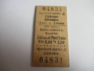Nymburk město A - Církvice - Dětenice - Týnec n. Labem - směr Sadská: Kolín místní n. - Kouřim