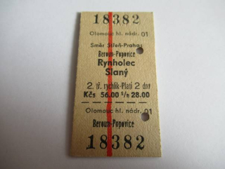 Olomouc hl. nádr. - Směr Střeň-Praha: Beroun-Pepoviice - Rynholec - Slaný