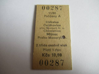 Poříčany A - Církvice - Čelákovice - přes Nymburk hl. n. - Chvaletice - Mlýnec - Praha Masarykova 