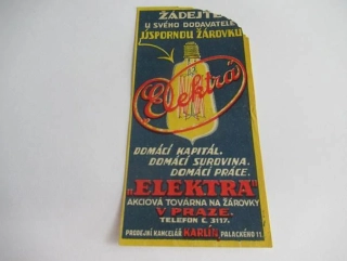 Praha - ,,Elektra": Akciová továrna na žárovky