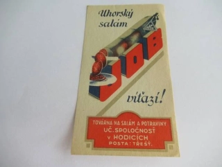 Hodice - Uhorský salám Job vítězí - Továrna na salám a potraviny Uč. Společnosť