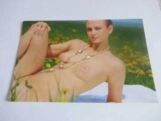 Ženský akt - Krásná dívka - Fotografie cca 19,5 x 12,5 cm