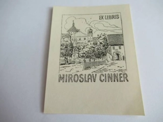 Originální válečné exlibris 9,5 x 7 cm – Miroslav Cinner (1944) – Otakar Váša