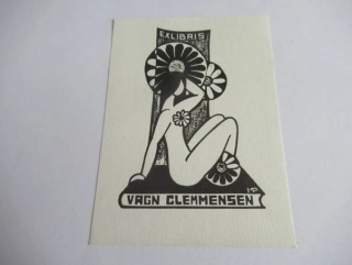 Originální exlibris 12 x 8 cm – Vagn Clemmensen (1971) – Anna Meskó & György Póka