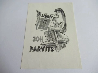 Originální exlibris 11 x 8 cm – Joh. Parvits (1956) – Richard Kaljo