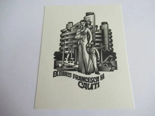 Originální exlibris 10 x 8 cm – Francesca Cauti – Anatolij Kalašnikov (Russia)
