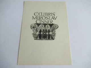Originální válečné exlibris 14 x 10 cm – Miroslav Cinner (40. léta) – Ivan Solar