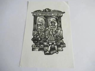 Originální velký dřevoryt 15 x 10 cm – Zdzisław Dąbek / Renesanční motiv – Henryk Wojtas