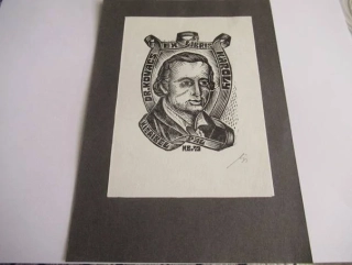 Exlibris Dr. Károly Kovács – Pál Kitaibel | Bálint Kósa, signovaný dřevoryt 1979, 20,5x14 cm