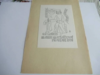 Exlibris Marie Mazáčová – Karel IV. | Z. M. Zenger, 1978, list 21x15 cm (grafika 13,5x9,5 cm)