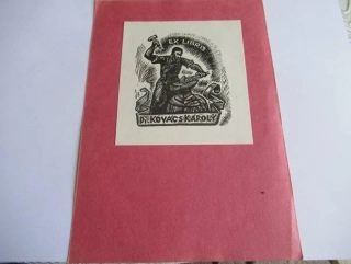 Exlibris Dr. Kovács Károly – Kovář | Károly Sterbenz, dřevoryt 1976, list 20,5x14,5 cm